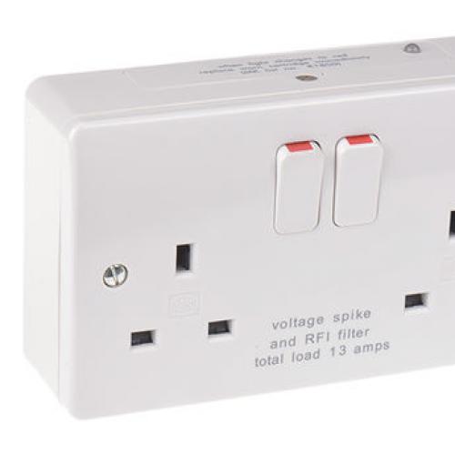 MK K1826WHI 2G spike &RFI filtered socket