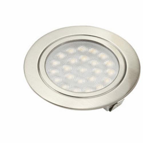 12v 1.6W LED Rnd s/steel recessed cabinet light USES DRV126WTOP3 OR DRV1212WTOP6 DRIVERS