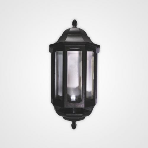 ASD 60W BC half lantern black c/w PIR