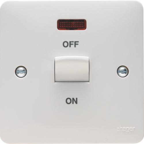Hager Sollysta WMDP50N 50A DP switch with neon