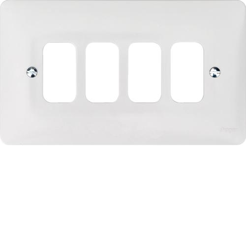 Hager Sollysta WPGP4BKO 4G grid plate & back box