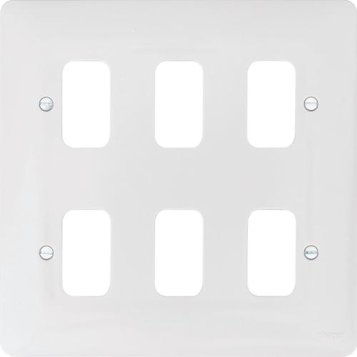 Hager Sollysta WPGP6BKO 6G grid plate & back box