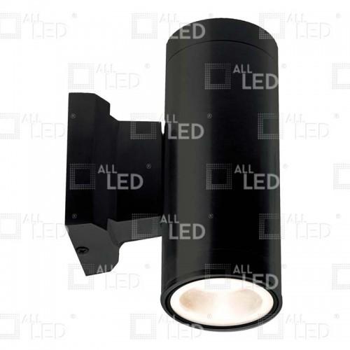 Black cast aluminium Twin GU10 wall light