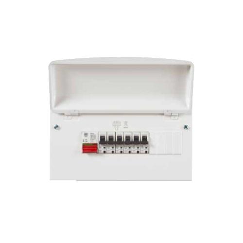 MK K7673SMET 17th edition amd3metal board 12way c/w c/w 100A main switch, 6x RCBOs