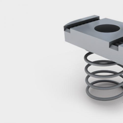 M10 Z/P channel nut long spring (40x40mm)