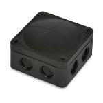 Wiska IP66 Junc.Box Black 85mmx85mmx51mm c/w Term.