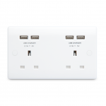 BG 2gang 13A DP unswt/skt with 4x USB ports (3.1A)