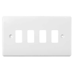 BG G84 4gang white grid plate