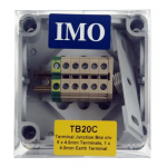 IMO ENCLOSURE C/W 5X4MM TERMINALS,1XEARTH,1XS.END