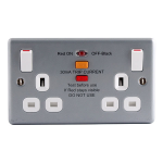 2gang RCD switched socket Metalclad MAX LOAD 3120W