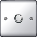 1 Gang Dimmer Switch 400W Polished Chrome