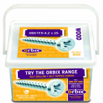 x200/Tub Orbix 4.2 x 35mm Woodscrews & Red Plugs