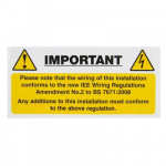 x 10 Harmonised cable Notice S/A Label 130x60mm