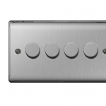 4 Gang Dimmer Switch 400W Brushed Steel