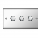 3 Gang Dimmer Switch 400W Polished Chrome