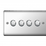 4 Gang Dimmer Switch 400W Polished Chrome